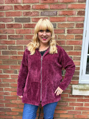 Wine Chenille Zip Hoodie Carrie