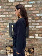 Navy Buttoned Tie Top Kacey