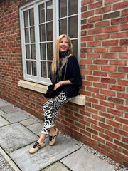 Black V-Neck Reverse Seam Knit Diana