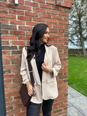 Stone Pinstripe Take You Anywhere Jacket