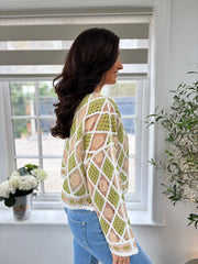 Green Diamond Crochet Knit Zuri