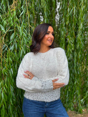 Stone Metallic Eyelash Trim Knit Darcy