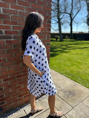 White Polka Dot Bubble Cotton Dress Mandy