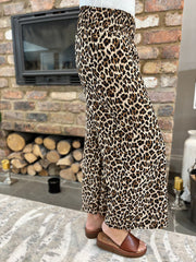 Shimmer Leopard Wide Leg Trousers