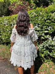 Stone Lace Panel Dress Verity