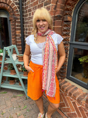 Lipstick Diamond Tassel Scarf