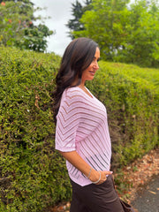 Pink Chevron Knit Anabelle