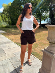 Chocolate Towelling Shorts Natasha