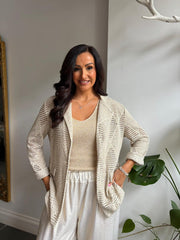 Gold Premium Shimmer Crochet Jacket Vivienne