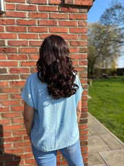 Light Blue Scarf Top Hilary