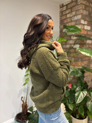 Khaki Fleece Hoodie Brielle
