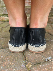 Black Chain Espadrille Shoes
