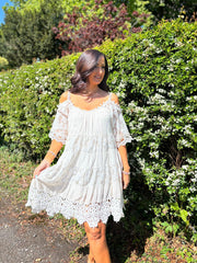 Stone Lace Panel Dress Verity