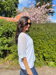 White Net Sleeve Top Julia