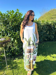 Green Mediterranean Palm Dress Indie