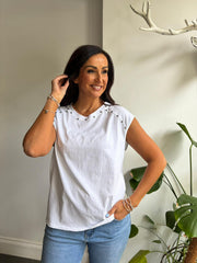 White Star Embellished Top Esther