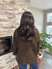 Chocolate Metallic Heart Ribbed Sweatshirt Brooke