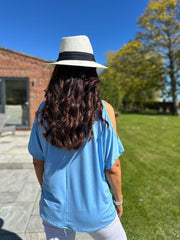Blue Cold Shoulder Top Orla