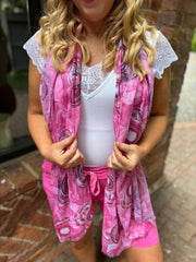 Lipstick Circle Marble Scarf