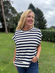 Navy Stripe Knit Top Stacey