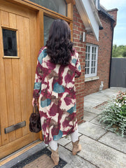 Wine Watercolour Shimmer Cardigan Freya