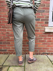 Khaki Frill Pocket Trousers Sasha