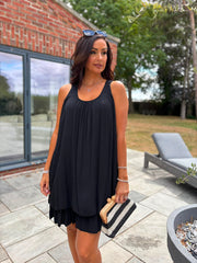 Black Crochet Detail Dress Maya