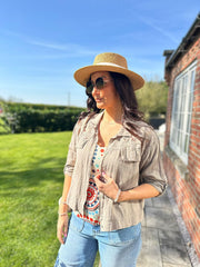 Mocha Lace Detail Jacket Saylor