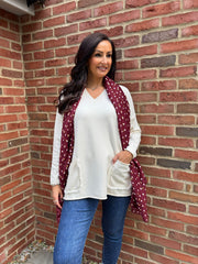 Antique Cream Fringed Pocket Knit Ruth