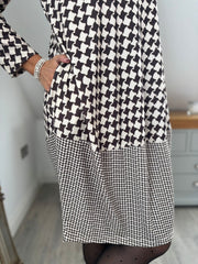 Chocolate Geometric Dress Maddie