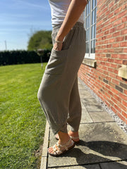 Mocha Bubble Cotton Trouser Set Jasmine