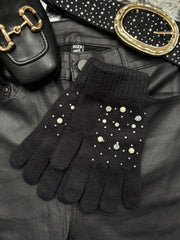 Black Embellished Gloves