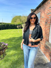 Black Lace Detail Jacket Saylor