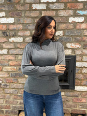 Charcoal Button Detail Roll Neck Eliza