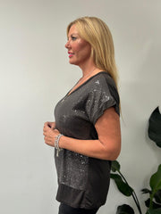 Chocolate Sequin Top Jasmine