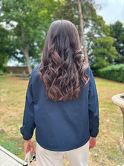 Navy High Neck Jacket Mila