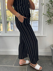 Black Striped Two Piece Set Raine