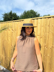 Chocolate Sleeveless Top Tiana