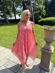 Coral Chevron Lace Dress Haven
