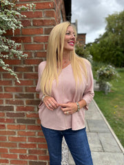 Pink Gold Lurex Knit Top Jenna