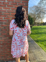 Red Floral Print Cotton Dress Clarice