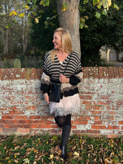 Black Striped Premium Cardi Leah