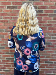 Navy Circle Print Top Raya