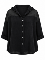Black Bubble Cotton Hooded Jacket Amelie