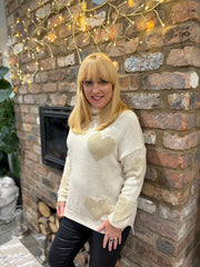 Stone Heart Roll Neck Jumper Emmie