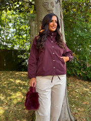 Wine High Neck Jacket Mila