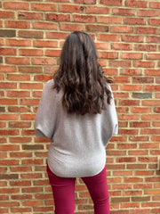 Grey Diamante Crochet Knit Layla