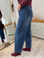 Dark Denim Barrel Leg Jeans