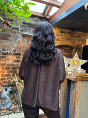 Chocolate Shimmer Brooch Top Peggy