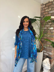 Blue Marl Two Piece Scarf Knit Danni